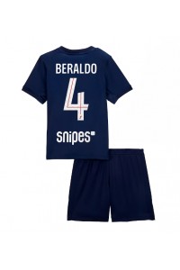 Paris Saint-Germain Lucas Beraldo #4 Babyklær Hjemme Fotballdrakt til barn 2025-26 Korte ermer (+ Korte bukser)